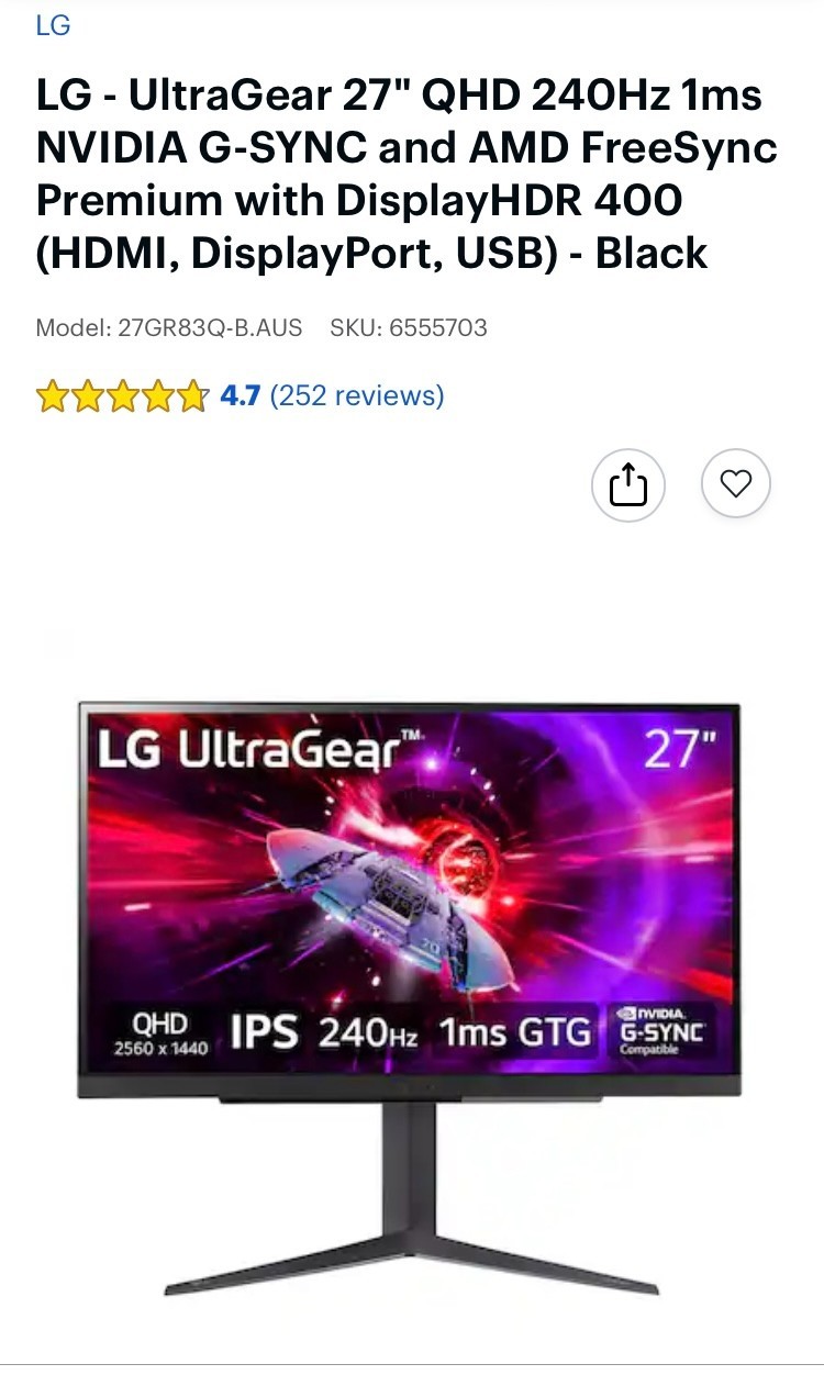 LG UltraGear 27GS95QE 27″ OLED 240Hz